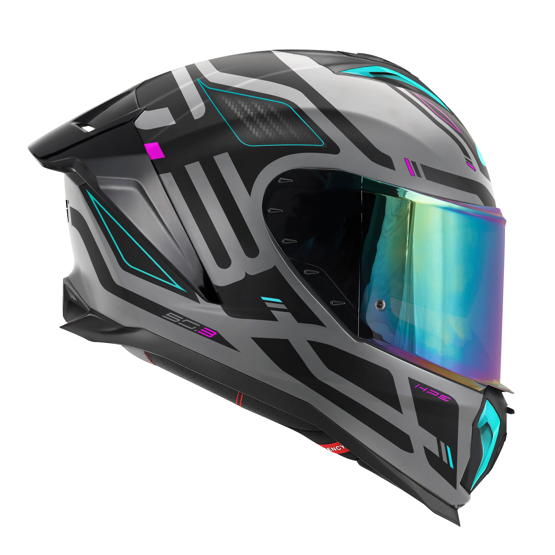 Helmet INTEGRALE 50.3 QUASAR (Grey matt ) GIVI article code: H503FQSGP; image still-life side right