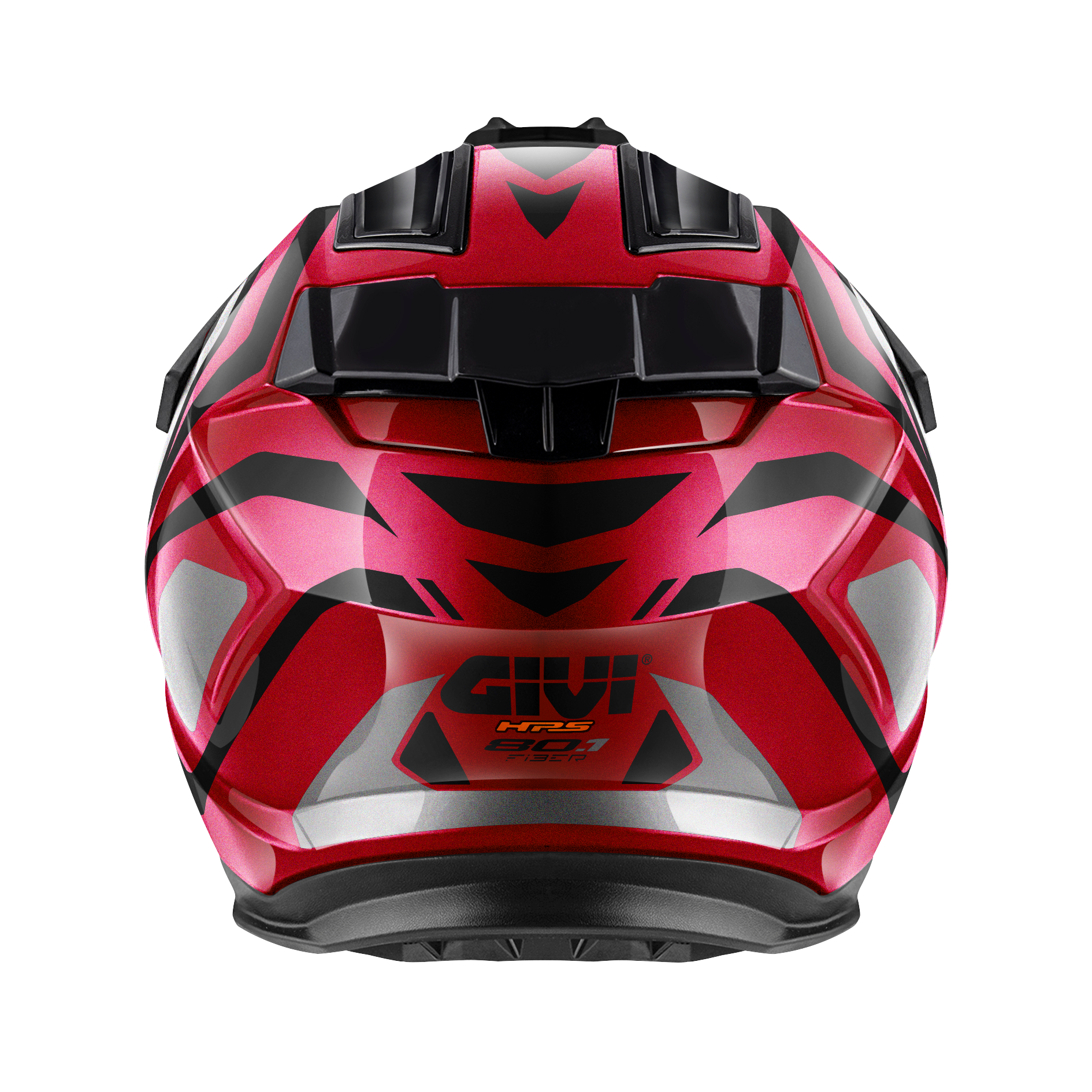 Helmet INTEGRALE 80.1 APEX (Metal burgundy / titanium / red / black) GIVI article code: H801FAXXB; image still-life back