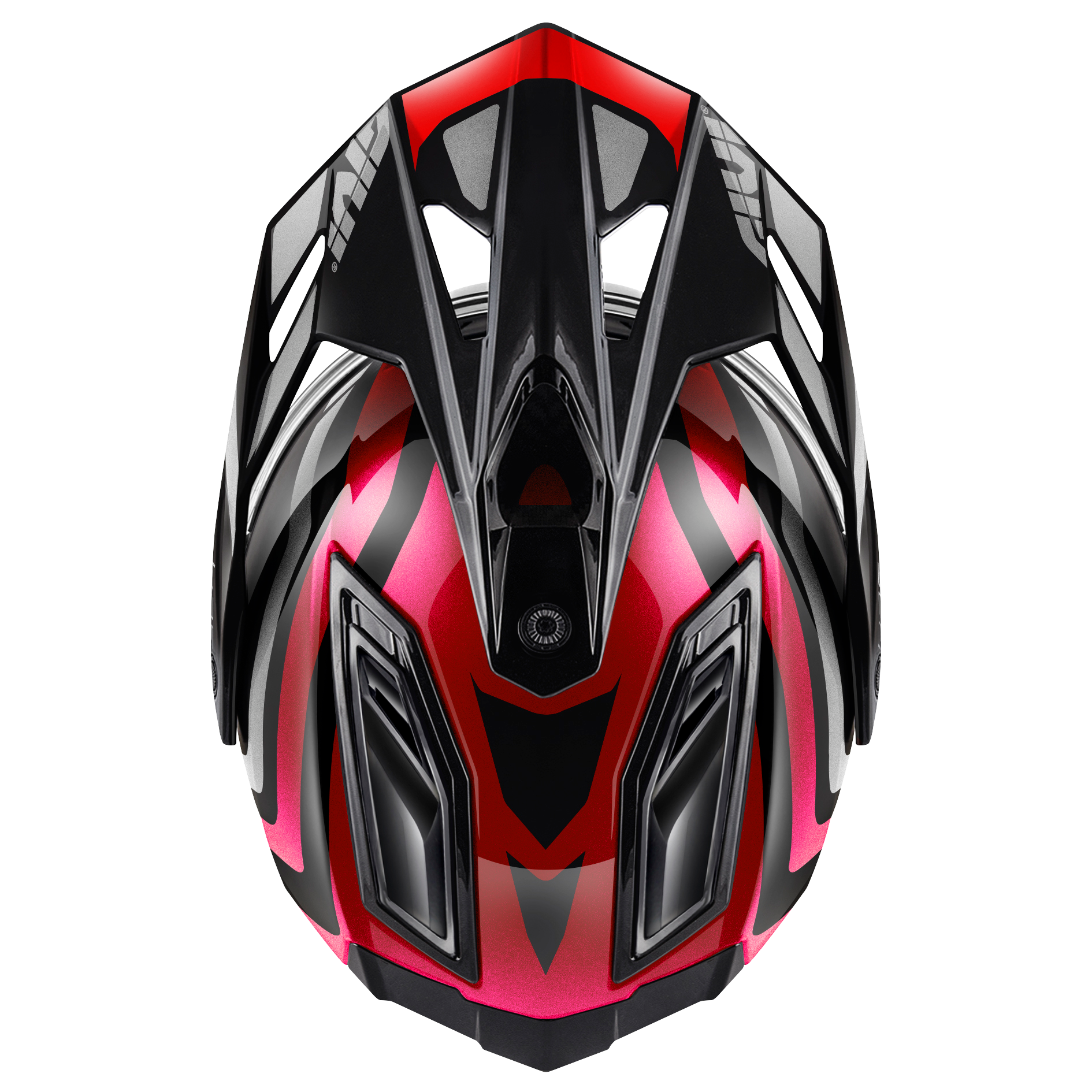 Helmet INTEGRALE 80.1 APEX (Metal burgundy / titanium / red / black) GIVI article code: H801FAXXB; image still-life top