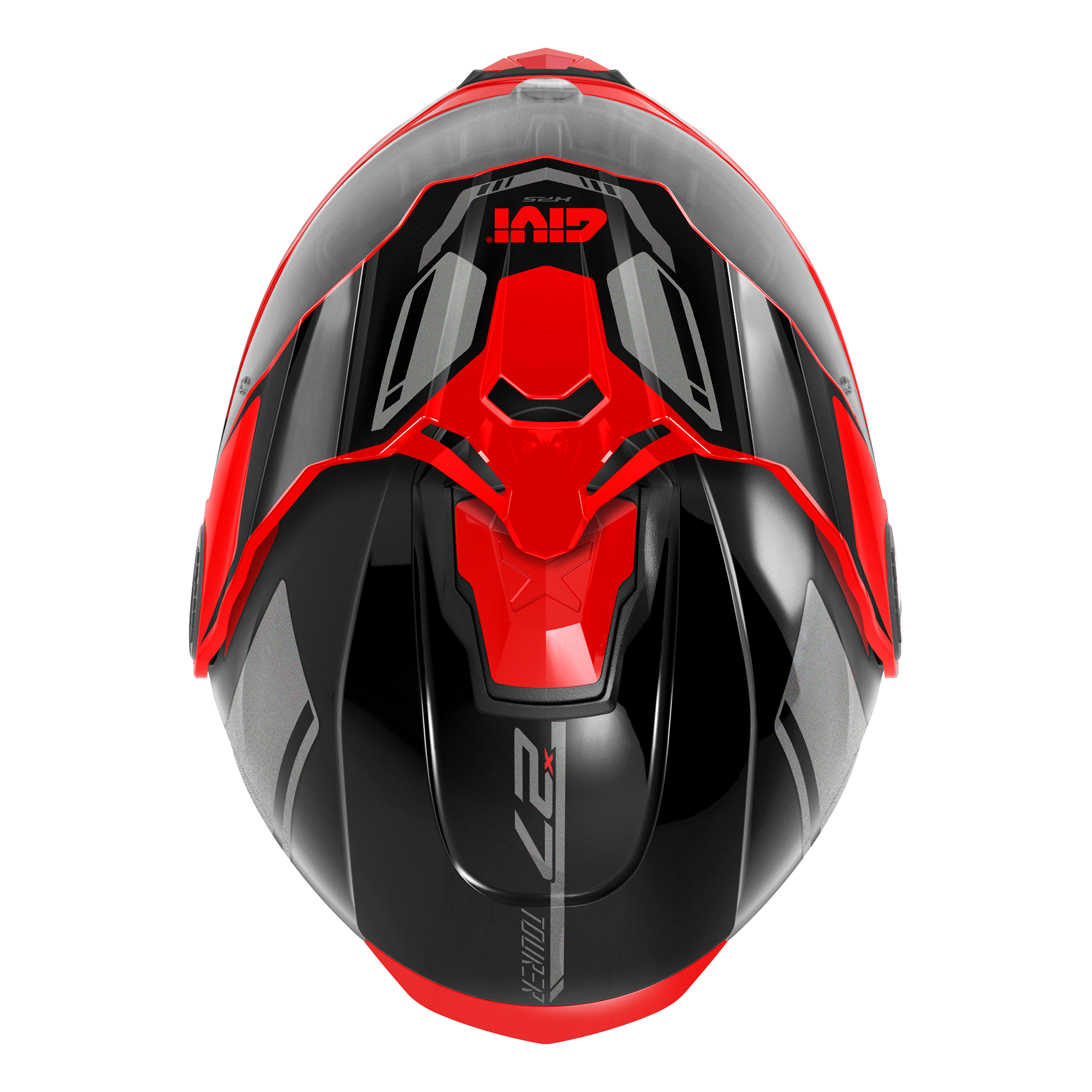 Helmet FLIP-UP X27 TOURER GRAPHIC (Black / red) GIVI article code: HX27RTRBR; image still-life top