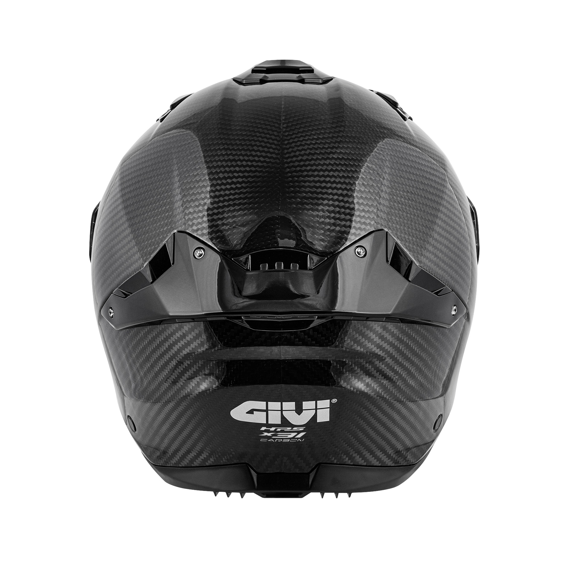 Helmet JET X31 CARBON SOLID COLOR (Carbon) GIVI article code: HX31CCRSD; image still-life back