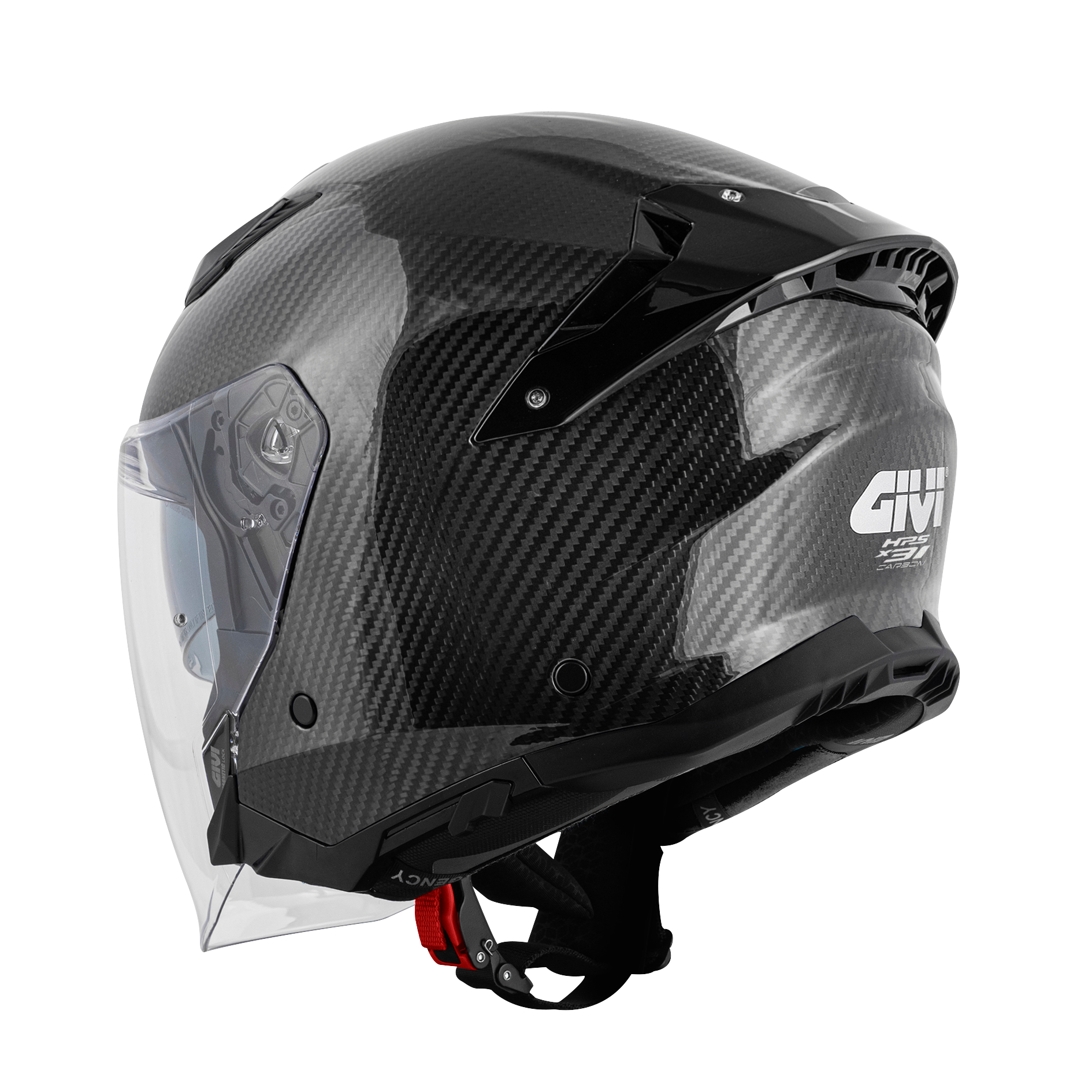 Helmet JET X31 CARBON SOLID COLOR (Carbon) GIVI article code: HX31CCRSD; image still-life main back