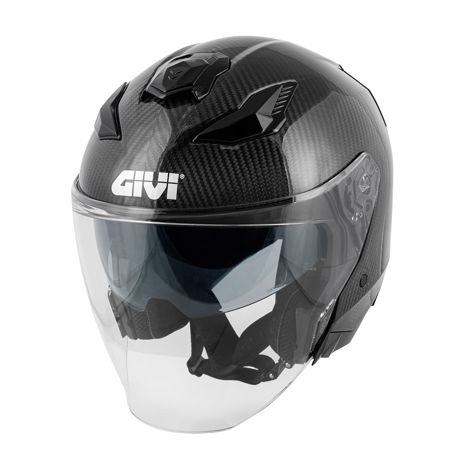 Helmet JET X31 CARBON SOLID COLOR (Carbon) GIVI article code: HX31CCRSD; image still-life main left
