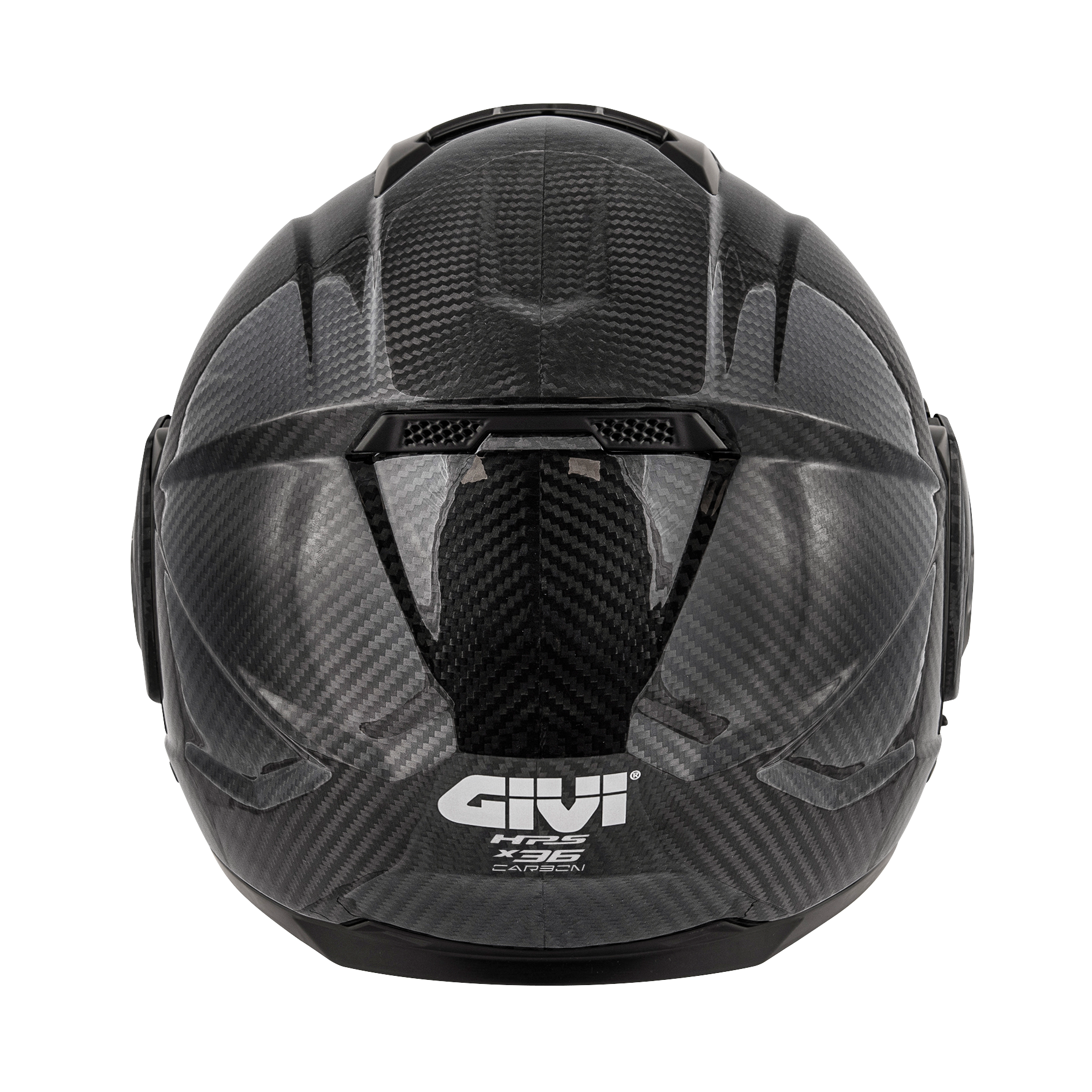 Helmet Flip-Back X36 CARBON SOLID COLOR (Carbon) GIVI article code: HX36CCRSD; image still-life back
