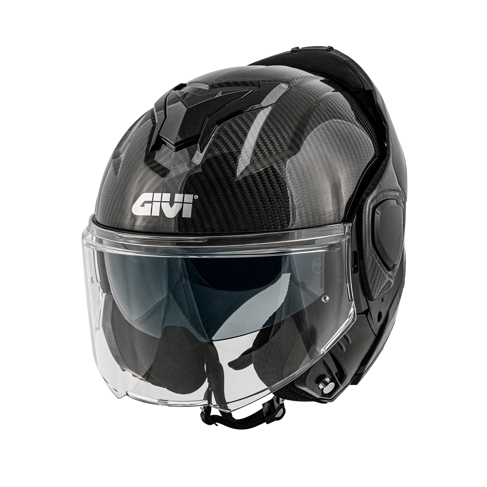 Helmet Flip-Back X36 CARBON SOLID COLOR (Carbon) GIVI article code: HX36CCRSD; image still-life main open
