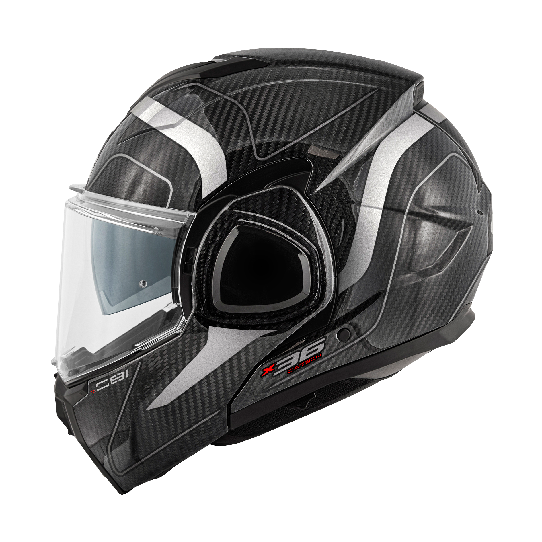 Helmet Flip-Back X36 CARBON (Carbon) GIVI article code: HX36DCRSV; image still-life side left