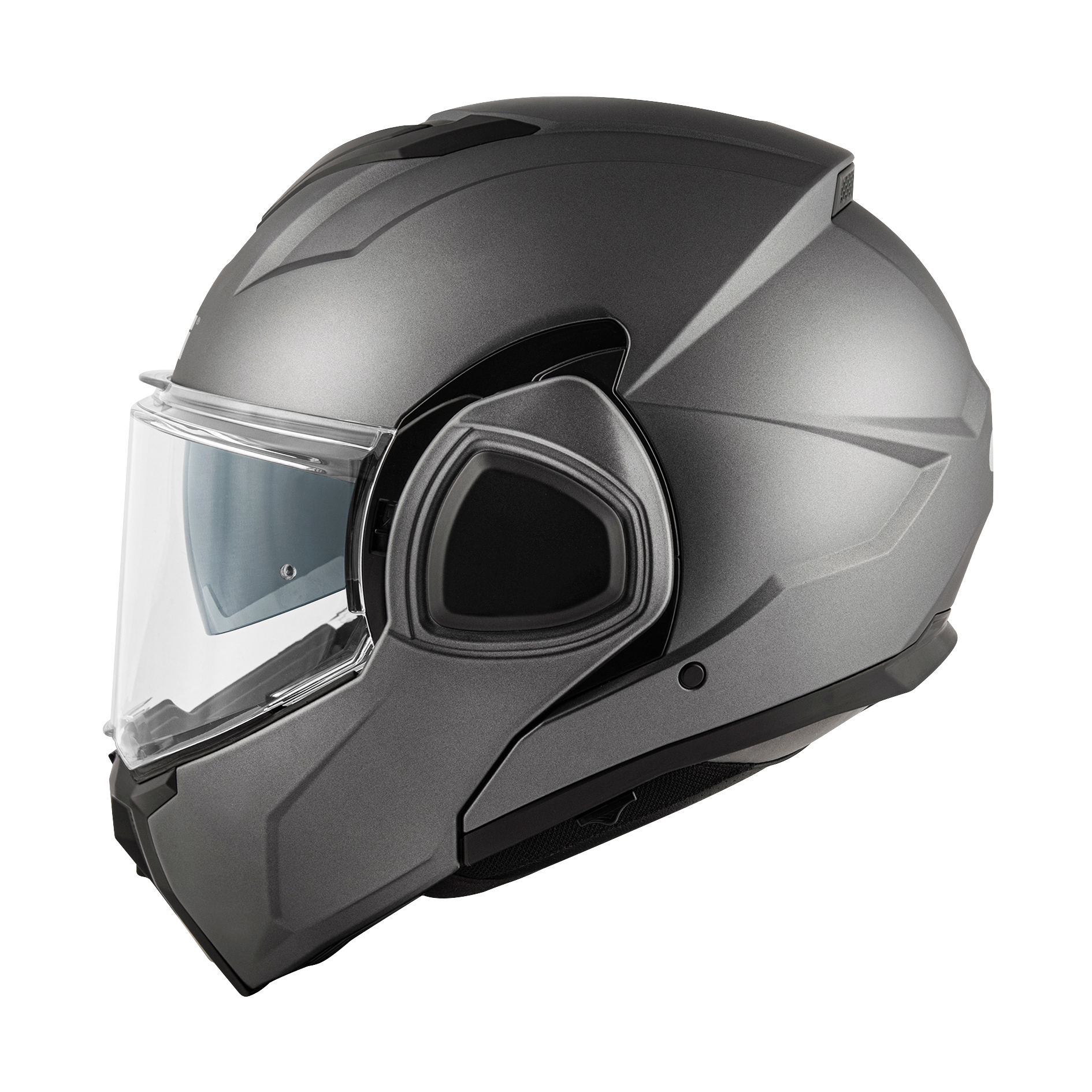 Helmet Flip-Back X36 FIBER (Matt titanium) GIVI article code: HX36SG768; image still-life side left