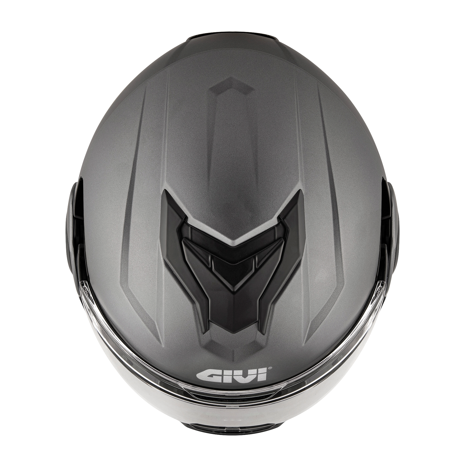 Helmet Flip-Back X36 FIBER (Matt titanium) GIVI article code: HX36SG768; image still-life top