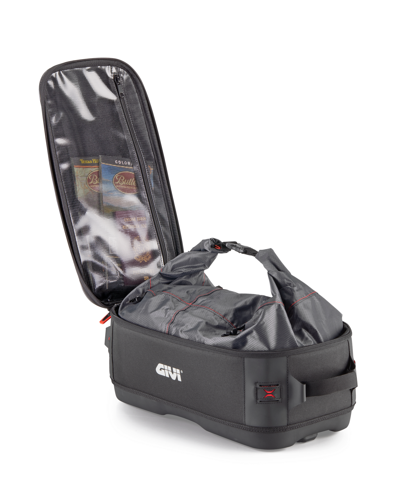 15-LTR water-resistant cargo bag with magnetic mounting